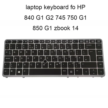 Pakeisti klaviatūras 840 G1 G2 HP Elitebook 850 G1 zbook 14 JK ES Britų juoda KB šviesą sidabro rėmas taško 762758 031