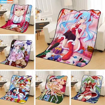 Paprotys Kalėdų Girl Anime Antklodės lovos mesti antklodė minkšta antklodė vasaros antklodė anime antklodė kelionės antklodė