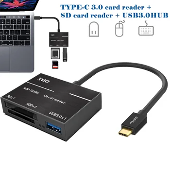 Paruoštas Sandėlyje USB 3.0 Type C) USB į SD XQD Kortelių Skaitytuvo Adapteris, Laidas Fotoaparato USB3.0/2.0 XQD ABS Nešiojamų Už 