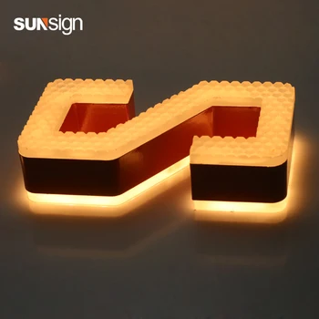 Patalpų ekranas akrilo led šviesos raidžių reklamos akrilo veido šviesos raidžių 3d led akrilo raidė