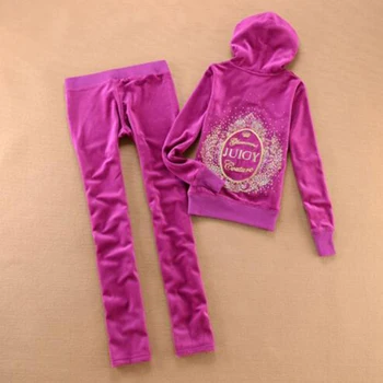 Pavasarį, Rudenį Moterų Aksomo sportiniai Kostiumai ilgomis Rankovėmis Laišką Modelis Siuvinėjimo Hoodies moterims dviejų dalių komplektus kelnės
