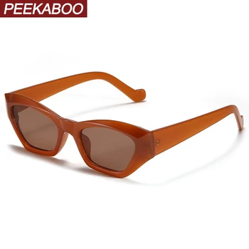 Peekaboo cat eye akiniai nuo saulės moterims, rudos spalvos juoda uv400 moteriški saulės akiniai derliaus vyrams 2021 priedai vasarą karšta-pardavimo