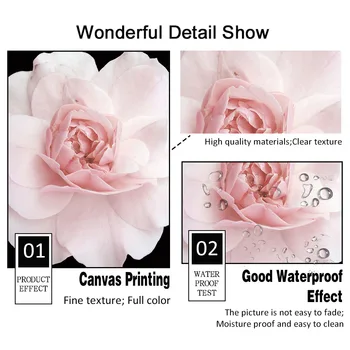 Pink Petal Dahlia Daisy Rose Gamtos Augalų Šiaurės Plakatai Ir Spausdina Sienos Meno Tapybos Drobės Nuotraukų, Namų Dizainas, Miegamojo