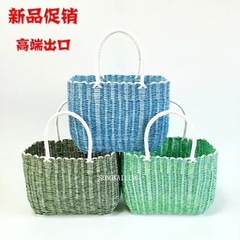 Plastikiniai audiniai krepšelį, nešiojamų pirkinių krepšelį, siuvimo pet krepšelį, vonia mėlyna nemokamas pristatymas