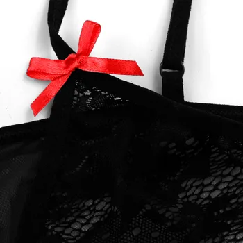 Plius Dydžio Seksualus apatinis Trikotažas Karštas Erotinis Moterų Lankas Nėrinių Energingas Apatiniai Prieskonių Kostiumas Pagundai Seksualus Sleepwear Moterų babydoll Lenceria