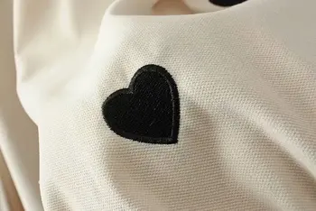 Plius dydžio saldus stilius peter pan apykaklės medvilnės moterų balta palaidinė 2019 NAUJĄ pavasario atsitiktinis ponios Siuvinėjimo žibintų rankovėmis marškinėliai