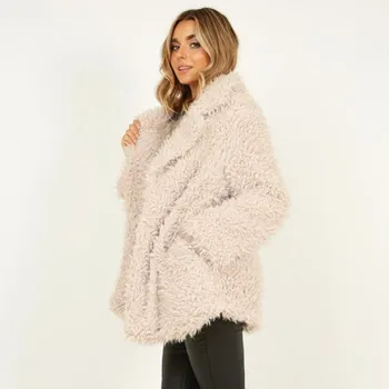 Ponios dirbtiniais kailinius žiemą 2020 vilnos striukė Moterų Žiemos Meškiukas Storas Šiltas Vilnos Kailio Fuzzy Striukė Kailis Outwear Viršūnės#g3