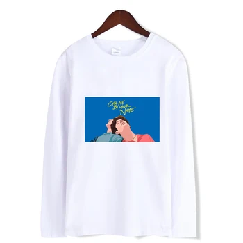 Pop Filmų Skambinkite Man Savo Vardą Užsakymą Įgulos Kaklo marškinėliai Moterims/Vyrams ilgomis Rankovėmis Tshirts Atsitiktinis Harajuku Drabužių Streetwear