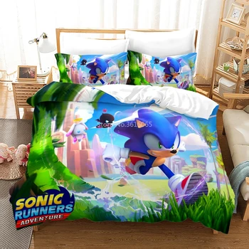 Populiarus Žaidimas Sonic The Hedgehog Spausdinti Patalynės Komplektai Berniukams, Mergaitėms, Vaikams, Šalikas Dangtelį Nustatyti Miegamojo Puošimas Twin Karalienė King Size