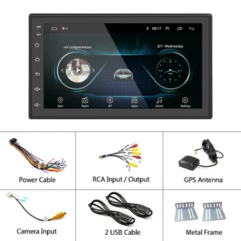 Potofo Android 9.1 2 Din GPS Car Stereo Radijas 7