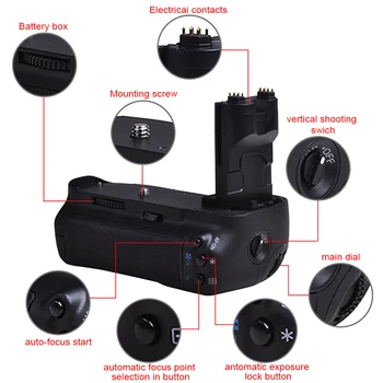 PowerTrust BG-E7 Baterijų Rankena Canon EOS 7D Digital SLR Fotoaparatas kaip BG-E7 Baterijų Rankena Dirbti su LP-E6 Baterija