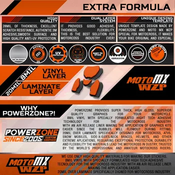PowerZone Užsakymą Komanda Grafikos Fonas 3M Lipdukai Lipdukų Komplektas KTM SX SXF MX WIKI XCW Enduro 125cc iki 500cc 2011-2016 057