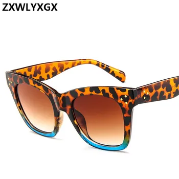 Prabanga Stačiakampis, akiniai nuo saulės moterims prekės ženklo dizaino retro spalvinga skaidriai, katės akis, saulės akiniai Moterų UV400 Akiniai