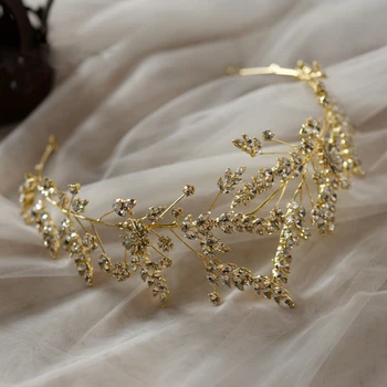 Princesė Brides Tiara Headpieces Kristalų Cirkonis Nuotakos Plaukų Headpieces Vestuvių Plaukų Aksesuarai