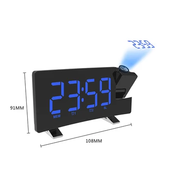 Projekcijos Žadintuvas, Skaitmeninis Lubų Ekrane, 180 Laipsnių Projektorius Dimeris Radijo Baterija Atsargine Sienos Laiko Projekcija