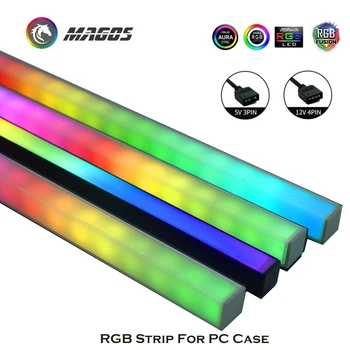 RGB Juostos PC Atveju, Streamer Važiuoklės Šviesos, Magnetinė Tarša Atmosfera 5V arba 12V M/B SYNC, 30cm Ar 40cm