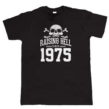 Raising Hell Nuo 1975 metų Dviratininkas Marškinėlius, Dovanų Tėtis Grandad Gimtadienio Cool Atsitiktinis pasididžiavimas marškinėliai vyrams Unisex Naujas Mados marškinėlius