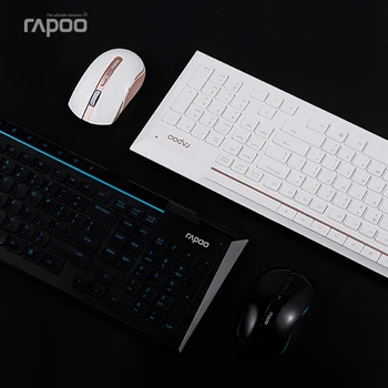 Rapoo Multimedijos Wireless Keyboard Mouse Combo su Mados Ultra Plonas Whaterproof Silent Pelėms Kompiuterinių PC Žaidimų TV
