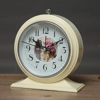 Retro 4 colių Metalinis Stalinis Laikrodis-Žadintuvas Europoje Senovinių Silent Stalo Laikrodis Su Nakties Šviesos Miegamųjų Namo Apdaila
