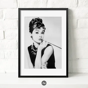 Retro Audrey Hepburn Portretas Drobė Spausdina Šiuolaikinės Tapybos Plakatai Sienos Menas Nuotraukas Kambarį Namuose Namas Miegamojo Puošimas
