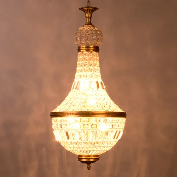 Retro Vintage Krištolo Lašai Lemputė E14 LED Šviestuvais, DIDELI Europos IMPERIJOS STILIAUS blizgikliai liustra Apšvietimo kambarį