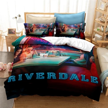 Riverdale Spausdinti Patalynės Komplektas, 3d Antklode Padengti Rinkinys su Užvalkalas Namų Tekstilės Suaugusiems, Vaikams, Elegantiškas Miegamojo Puošimas, patalynės Komplektai