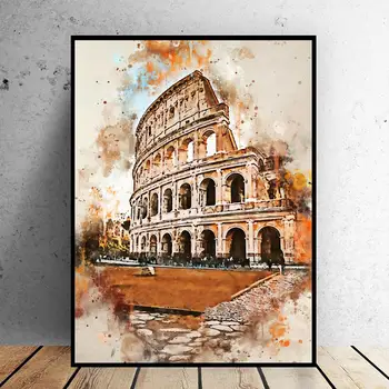 Romoje Akvarelės Paveikslai Tapyba Sienos Menas Nuotraukas spausdina namų dekoro Sienos plakatas apdaila už kambarį