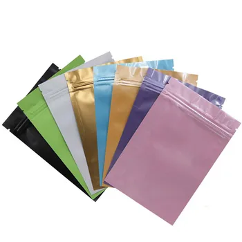 Rožinė/Auksinė/Žalia/sidabrinė spalva Metallic Mylar ziplock krepšiai plokščiadugnis Juodo Aliuminio folija mažas zip-lock plastikiniai maišeliai 1000pcs/ daug