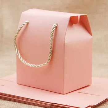 Rožinė/balta/violetinė/sidabrinė/kraft Saldainių Dėžutės Su Rankena string 