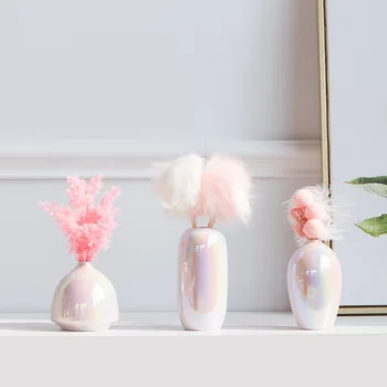 Rožinės spalvos vaza mergina širdies keramikos vaza kūrybinio gyvenimo kambario, miegamasis namų papuošalas vaivorykštė 