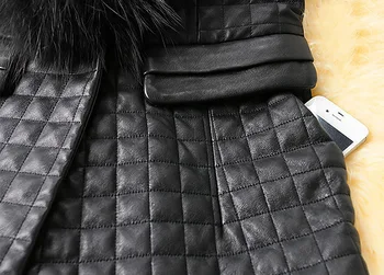 S-3XL Rudens Žiemos Rankovių Švarkas Juodas Odinis Ilga Liemenė Su Dirbtiniais Lapės Kailio Apykaklė Gilet Femme Megztinis Kailis Moterų Chalecos