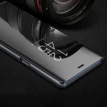 S20 Ultra Veidrodis, Flip Case For Samsung S8 S9 Plus Peržiūrėti Langų Smart Cover 