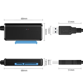 SATA į USB Kabelis, 3.0 2.5/3.5 colių HDD SSD Kietąjį Diską Keitiklį Nešiojamų Linijos Adapteris EM88
