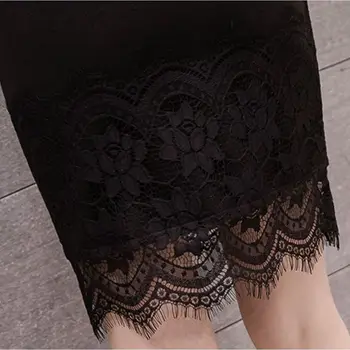 SEXMKL Plius Dydžio Elastingas Juodas Mini Sijonas Moterų 2020 M. Mados Aukštos Wasit Sijonai korėjos Nėrinių Jupe Femme Sexy Trumpi Pieštuku Sijonas