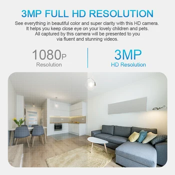 SHIWOJIA Mini TUYA 3MP Kamera HD 360 Laipsnių Žibintas Belaidžio Panoraminis Saugumo WiFi VAIZDO IP Kamera Smart Home Goole Namų arba Alexa