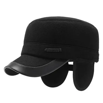 SILOQIN Žiemos Vyrų Earmuffs Skrybėlę Storas Šiltas Butas Kepurės Kariuomenės Karinių Skrybėlės Snapback Cap Reguliuojamas Galvos Dydžio vidutinio amžiaus Tėtis Kepurės