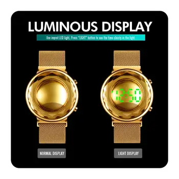 SKMEI LED Skaitmeniniai Laikrodžiai Moterims Gėlės Formos 3D Stiklo 2020 Naujas Populiarus Nerūdijančio Plieno Riešo Žiūrėti Vandeniui Laikrodžiai 1640