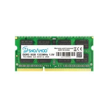 SNOAMOO 8GB DDR3 1333/1600 MHz memoria Ram Nešiojamojo kompiuterio Atminties PC3-10600S 204 Pin 1,5 V 2Rx8 SO-DIMM Kompiuterio Atmintyje Garantija
