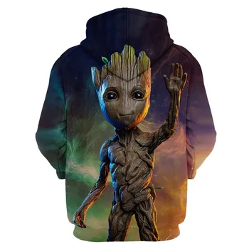 STEBUKLAS vyras hoodies Keršytojas 3 Groot 3D atspausdintas megztinis su gobtuvu palaidinukė negabaritinių hoodie didmeninė apvalios kaklo apsidraudimo stilius