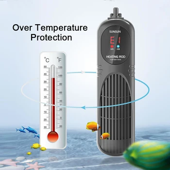 SUNSUN Akvariumas Povandeninis Šildytuvas Žuvų Bakas LCD Ekranas Smart PTC Termostatas Reguliuojamas Vandens Šildymo Strypas, Pastovios Temperatūros