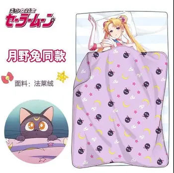 Sailor Moon Triušis Luna Katė Flanelė Oro Kondicionavimo sistema Antklodė Lapas Pagalvės užvalkalą lova pamušalai Lova Priedai