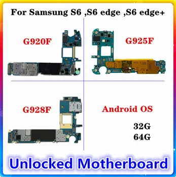 Samsung Galaxy S6 G920F S6 krašto G925F S6 edge+ G928F plokštė 32GB 64GB Originalas Švarus 