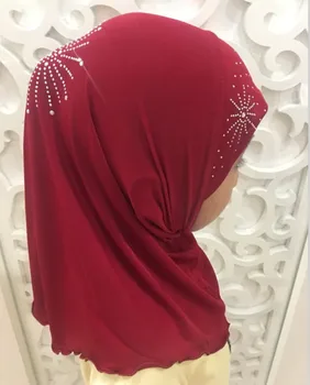 Saulė Modelis Deimantai Girl ' s Musulmonų Momentinių Hijab Kvėpuojantis Ruožas Islamas Amira Bžūp Kieto Lygaus Nešioti Skirtas 2-7 metų Amžiaus Vaikams