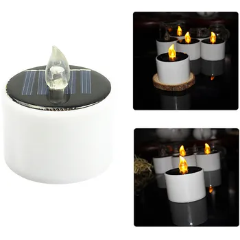 Saulės Energijos Plastiko Žvakė LED Šviesos Žvakės Flameless Elektroninių LED Saulės Arbata Žibintai Lempa Juostoje Namuose Kambarys, Sodas Miegamasis