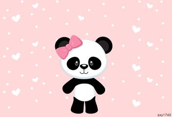 Sensfun Rožinė Panda Fotografijos Fonas Foto Studija Mažai kropkowany Širdies Merginos Gimtadienio Sluoksnių 7x5ft Vinilo