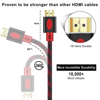 Shuliancable HDMI Kabelis, 2.0 4k 60 hz 3D vaizdo kabelis 1m 2m 3m 5m 10m HDR splitter switcher HD TV Nešiojamas PS3, PS4 Kompiuterį xbox