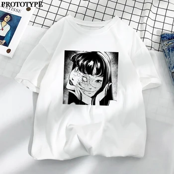 Siaubo Harajuku Juoda Komiksai Grafinis Tee Vasaros Korėjos Stiliaus Viršaus Negabaritinių Juokingi Marškinėliai Anime Simbolių Tshirts Moteris Drabužiai