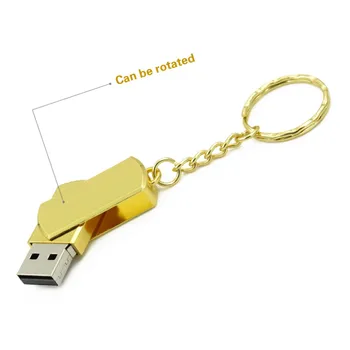 Sidabro, aukso, Nerūdijančio Plieno, USB Flash Drive 8GB 16GB 32GB 64GB 128GB Pen Ratai Atminties Flash Kortelė Atminties Diską, USB atmintinę