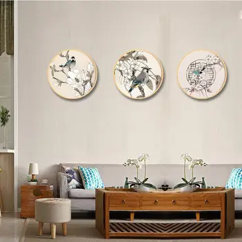 Sienos Meno Tapybos Drobės Kinijos Gėlių, Paukščių Rašalo Turas HD Spausdinti Plakato Namų dekoro Modernus Gyvenamasis Kambarys Modulinės Nuotrauką
