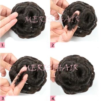 Sintetinių garbanotas Chignon Bun hairpiece moterims, 9 gėlės roller Įrašo netikrą plaukų aksesuarai Aukštos Temperatūros Pluošto galvos Apdangalai